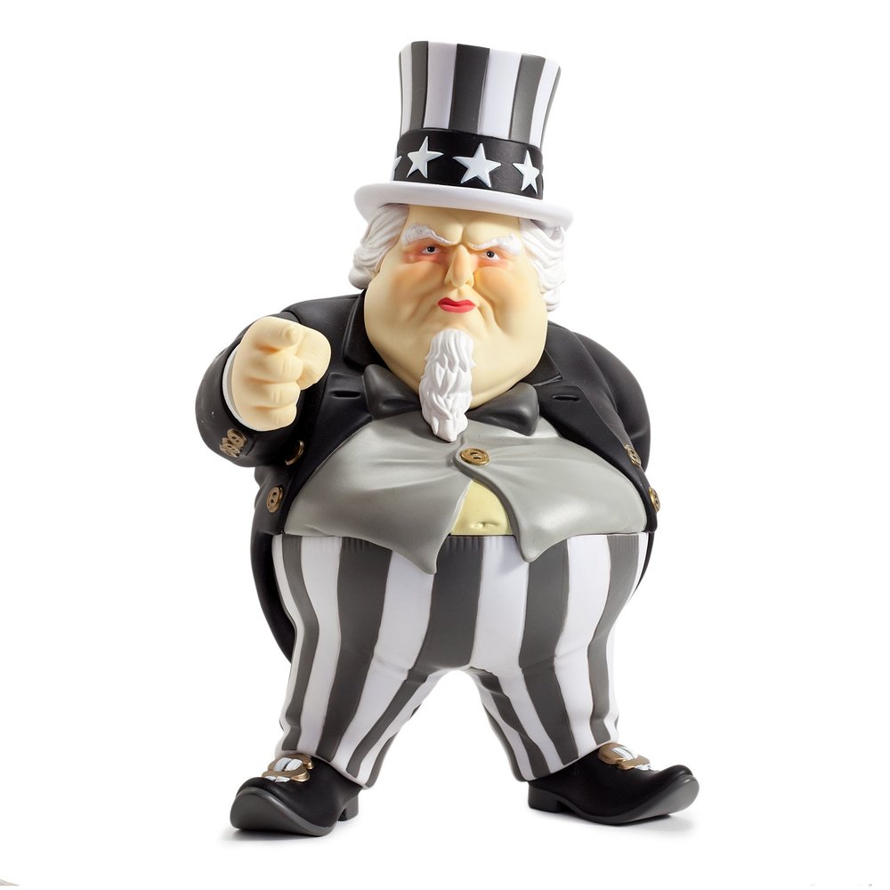 Kidrobot Uncle Scam Figure by Ron English Vinyl (Black/Gold) Figure