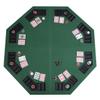 AJ SHOP 48" Green Octagon 8 Player Four Fold Folding Poker Table Top & Carrying Case New view 1