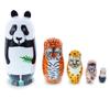 BestPysanky Panda, Tiger, Leopard, Monkey, Eagle Wooden Nesting Dolls view 1