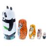 BestPysanky Panda, Tiger, Leopard, Monkey, Eagle Wooden Nesting Dolls view 3