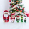 BestPysanky Set of 5 Santa, Mrs. Claus, Elf & Snowman Wooden Nesting Dolls 4.75 Inches view 2