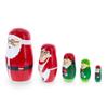 BestPysanky Set of 5 Santa, Mrs. Claus, Elf & Snowman Wooden Nesting Dolls 4.75 Inches view 4