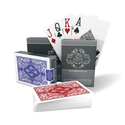 Bullets Playing Cards | Waterproof Plastic Playing Cards 2 Decks Poker Size with Jumbo Index, Smooth Front & Easy-Grip Back Ideal for Texas Holdem, Casino & Camping