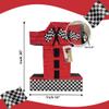 APINATA4U Number One Race Car Pinata, Red Checkered Flag for First Birthday, Racing Theme Party Supplies, Race Track Decor, Kids Pinata, Boys 1st Birthday, Race Car Checkered Flag Design view 3