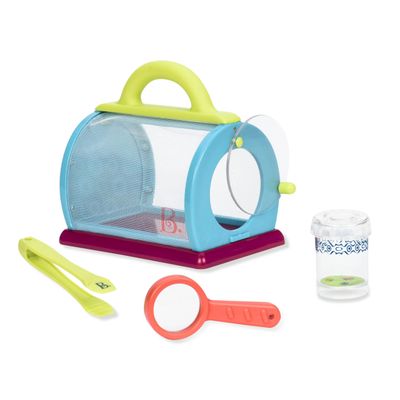 B. toys  Bug Bungalow Insect Catching Kit with Mesh Case, Magnifying Container, Tweezers & Magnifier  Educational Outdoor Toys for Toddlers  Nature Exploration Set for 3+ Years