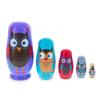 BestPysanky Set of 5 Wise Owls Family Wooden Nesting Dolls 5.75 Inches view 1