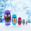 BestPysanky Set of 5 Wise Owls Family Wooden Nesting Dolls 5.75 Inches view 2