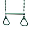 Gorilla Playsets 04-0006-G/G 17" Trapeze Bar Assembly with Rings - Green Bar, Rings, 36.5" Plastisol Coated Chains view 1
