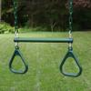 Gorilla Playsets 04-0006-G/G 17" Trapeze Bar Assembly with Rings - Green Bar, Rings, 36.5" Plastisol Coated Chains view 2