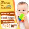 caaocho Pure Natural Rubber Sensory Ball Rainbow 3" - Sealed Hole, BPA Free Baby Ball Toy, for Sensory Play, for Sensory Development, Hole Free Baby Toy, Perfect Bouncer, Without Hole view 3