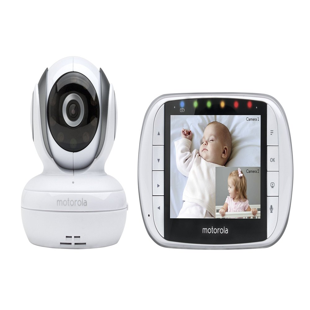 Motorola MBP36S Remote Wireless Video Baby Monitor with 3.5-Inch Color LCD Screen, Remote Camera Pan, Tilt, and Zoom, black