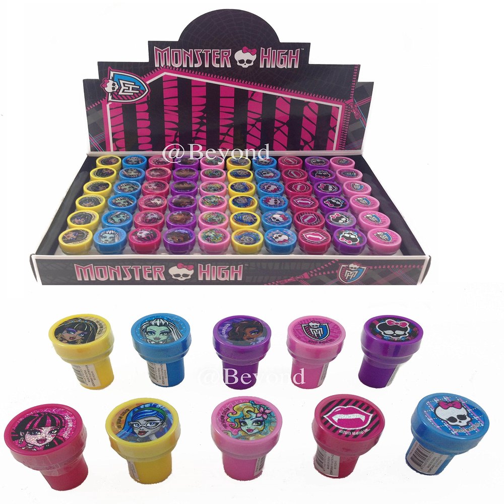 New! (60ct) Monster High Stamps Stampers Self-inking Party Favors- Full Box!