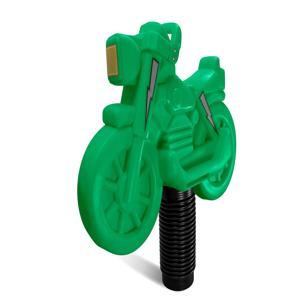 American Swing Products Motorcycle Spring Rider Roto-Molded Green, Child, Ride-On, Includes Rubber Spring, Decals
