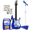 Best Choice Products Kids Electric Musical Guitar Play Set, Toy Guitar Starter Kit Bundle w/ 6 Demo Songs, Whammy Bar, Microphone, Amp, AUX, 2 Sticker Sheets - Blue view 1
