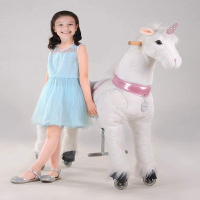 UFREE Large Ride on Horse, Action Pony Toy, Ride on Large 44 inch for Children 6 Years Old to Adult. (Unicorn, Pink Horn)