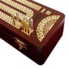 12 1/2" 2 Track Continuous Cribbage Board W/Card Storage Maple Tracks on Bloodwood Corner & Games Won view 1