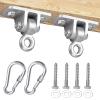 BETOOLL 2400lb Capacity Heavy Duty Swing Hangers for Wooden Sets Playground Porch Indoor Outdoor & Hanging Snap Hooks Silver Set of 2 view 1