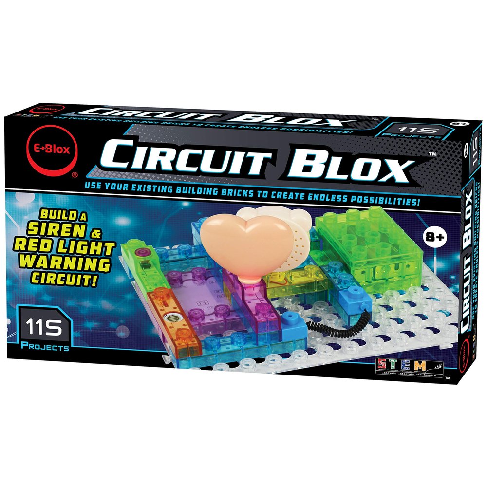 E-Blox Circuit Blox Builder - 115 Projects Circuit Board Building Blocks Toys Set for Kids Ages 8+