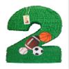 20" Tall Sports Theme Number Two Pinata Green Color Sports Balls Party view 1