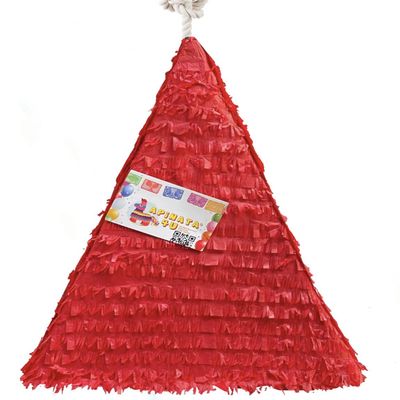 20" Red Triangle Shape Blank Solid Pinata Birthday Party DYI Decorate Your Own Pinata Red Birthday Party Decoration