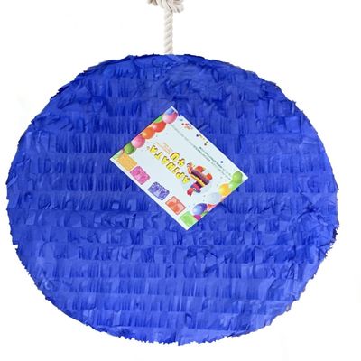 APINATA4U 16 Royal Blue Round Flat Pinata - Perfect Canvas for DIY Decorating, Ideal for Blue-Themed Birthday Parties - Unleash Your Creativity!