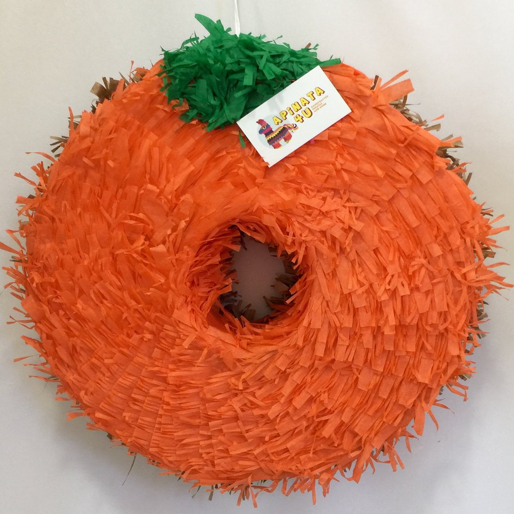 16" Orange Doughnut Pinata With Sprinkles Pumpkin Themed Donut Grow Up Party Sweets Themed Birthday Doughnut Themed Fall Halloween