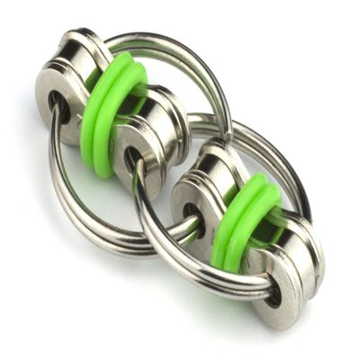 Tom's Fidgets Original Flippy Chain Fidget Toy - Perfect for ADHD, Anxiety, and Autism - Bike Chain Fidget Stress Reducer for Adults and Kids (1, Green)