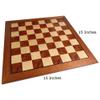Hayes Inlaid Maple, Mahogany, and Sapele Wood Chess Board with Metal Pieces, 2.5 Inch King, and Extra Queens (Large 15 x 15 Inch Set) view 2