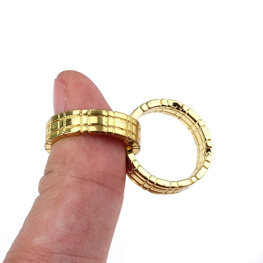 ZQION Himber Ring Magic Tricks Linking Ring Magic Props Close Up Street Magic Gimmick Comedy (Golden)