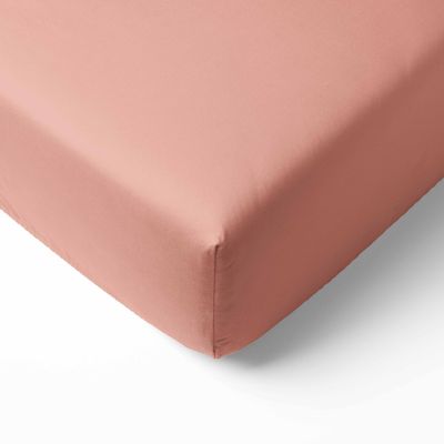 100% Cotton Crib Fitted Sheet - Olivia Tribal Solid Coral - Silky Soft Breathable 100% Cotton Percale Baby Sheets - Fits Standard 28 x 52 Crib & Toddler Mattresses