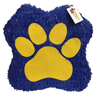 17" Tall Dog Paw Pinata Puppy Birthday Dog Party Supplies Puppy Birthday Woof Themed Animal Themed Princess Blue & Yellow Color Purrfect Party