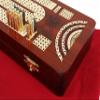 14" 4 Track Continuous Cribbage Board W/ Card Storage Maple Tracks on Bloodwood - Corner, Skunk & Games Won view 2