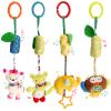 4 Packs Baby Stroller Toys Car Seat Hanging Bell For Boys Girls,Adorable Animal Infant Play Music Crib Toy Carseat Rattles Educational Toys,Kids Hand Bell Puppet With Cute Wind Chime And Squeak view 1