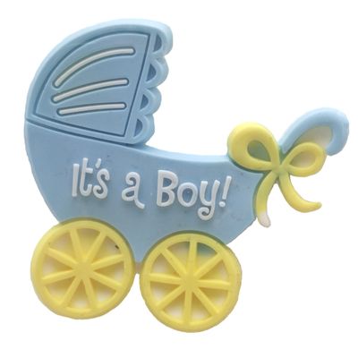 12 Flexible Blue Buggy Baby Shower Favors Appliques, Trim, Embelishment Decoration - 4 pk of 3