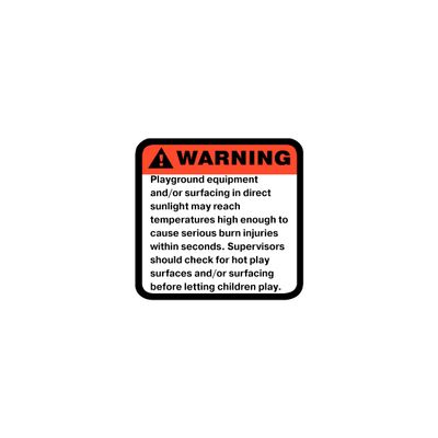 American Swing Playground Warning Label - Hot Surface
