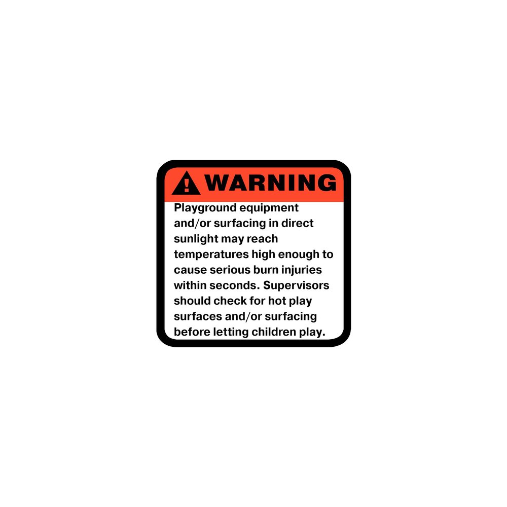 American Swing Playground Warning Label - Hot Surface