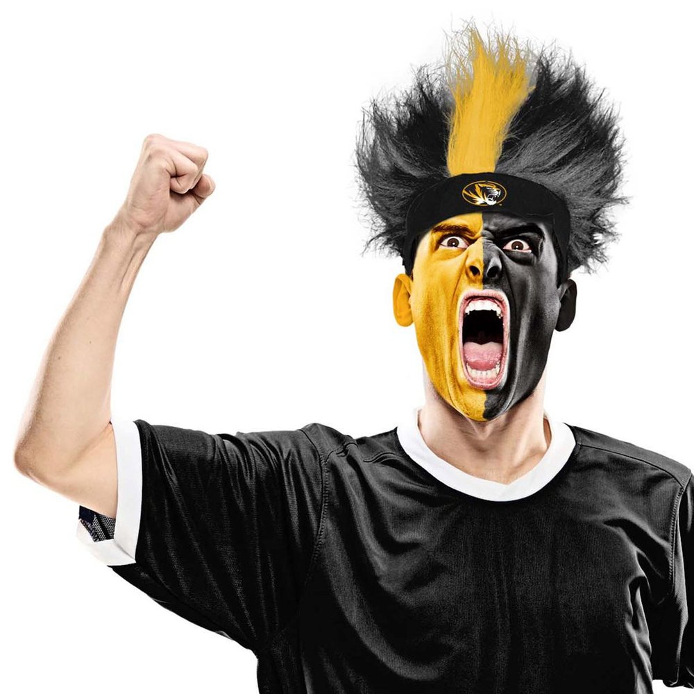 Bleacher Creatures NCAA Missouri Tigers Fuzzy Head Wig, 10.5-Inch x 6-Inch, Black