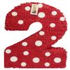 20" Tall Red & White Polka Dots Number Two Pinata Second Birthday Party Supplies view 1