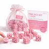 12 Square Pink Dice 16mm Precision-Cut with Bold White Pips Includes Organza Gift Bag Perfect for Ladies Bunco Night & Party Games view 2