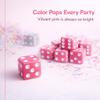 12 Square Pink Dice 16mm Precision-Cut with Bold White Pips Includes Organza Gift Bag Perfect for Ladies Bunco Night & Party Games view 3