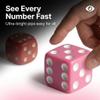 12 Square Pink Dice 16mm Precision-Cut with Bold White Pips Includes Organza Gift Bag Perfect for Ladies Bunco Night & Party Games view 4
