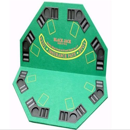 Deluxe Folding Poker and Blackjack Combo Table Top with Case - Inlcudes Bonus Deck of Cards! (GREEN FELT)
