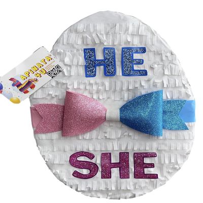 2-D He or She Easter Egg Pinata for Gender Reveal Party