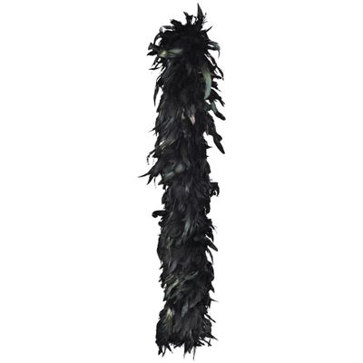 Black Fantasy Deluxe Feather Boa - 72'', 1 Piece - Elegant Iridescent Costume Accessory for Hollywood Starlet Look