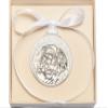 Pewter Baby with Guardian Angel Crib Medal with White Ribbon - Boxed by Truefaithgifts view 1