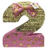 APINATA4U 20" Tall Pink & Gold Number Two Pinata with Bow - Perfect for Second Birthday Party Celebrations - Stunning Pink & Gold Decor, Ideal 2nd Birthday Supplies! view 1