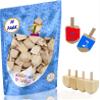 The Dreidel Company 25-Pack Hanukkah Wood Dreidels, Design Your Own Game, DIY Unfinished Natural Wooden Chanukkah Dreidels - 1.5" Inch (Pack of 25) view 1