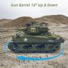 fisca Remote Control Tank, 2.4Ghz 15 Channel 1/20 Sherman M4A3 Main Battle RC Tank that Shoot BBS Airsoft for Kids Age 10 11 12-16 Year Old view 4