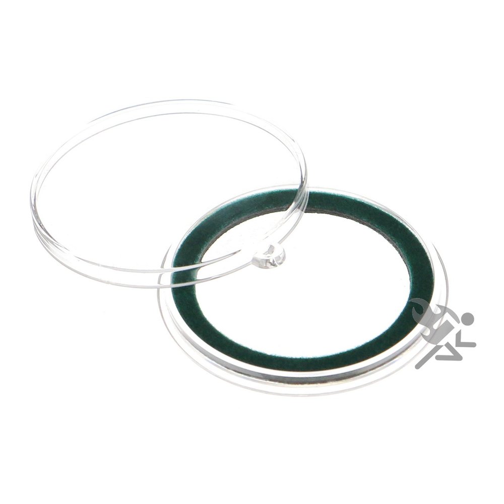 (10) Air-tite 39mm Green Velour Colored Ring Coin Holder Capsules with Loop Holders for 1oz Silver & Copper Rounds Casino Chips