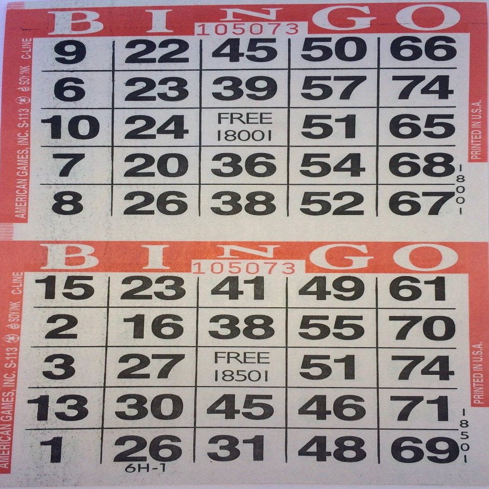 American Games INC 3000 Paper Bingo Cards-2 Cards per sheet-1500 Sheets [Choose Color Below] (Red)